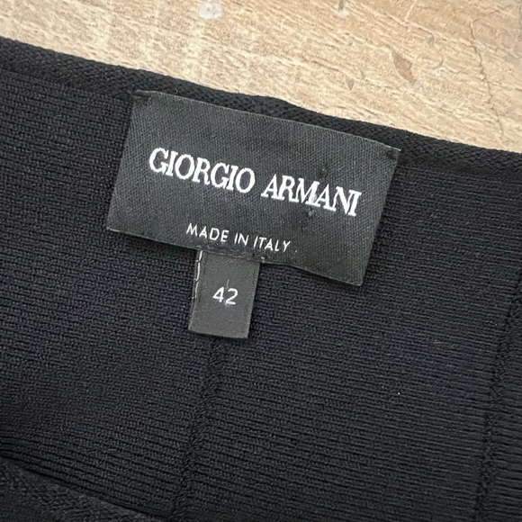 Giorgio Armani Black Long Sleeve Fit and Flare Knit Dress US size 6 M IT 42 - Picture 7 of 10